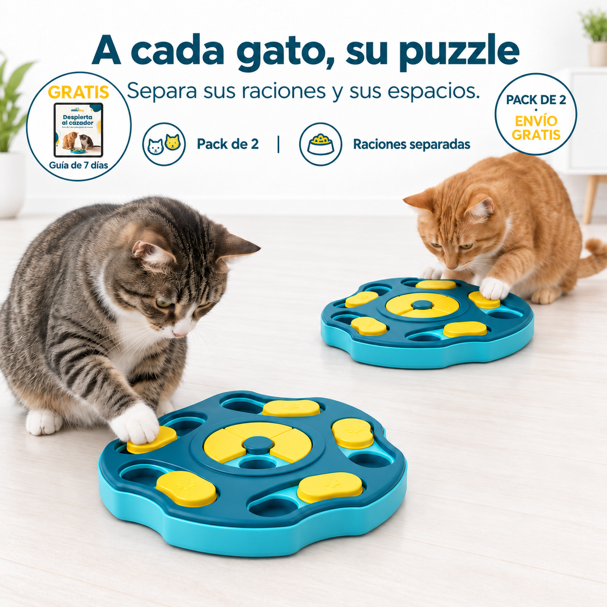 Comedero Puzzle Antiestrés para Gatos