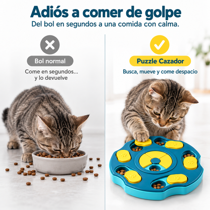 Comedero Puzzle Antiestrés para Gatos